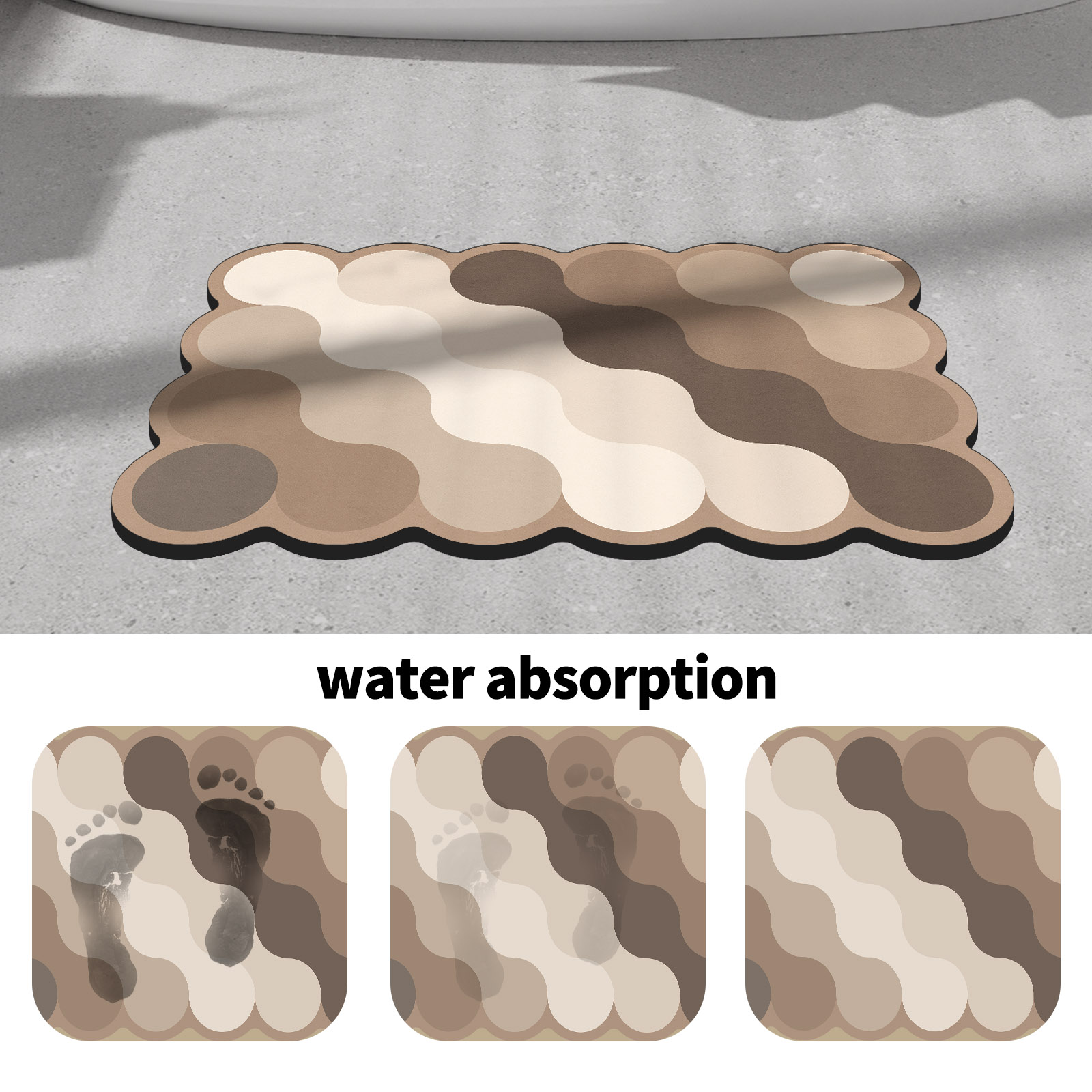 Luxury Diatomite Bathroom Show - Quick Dry Diatomite Bath Mat ulasan dan harga