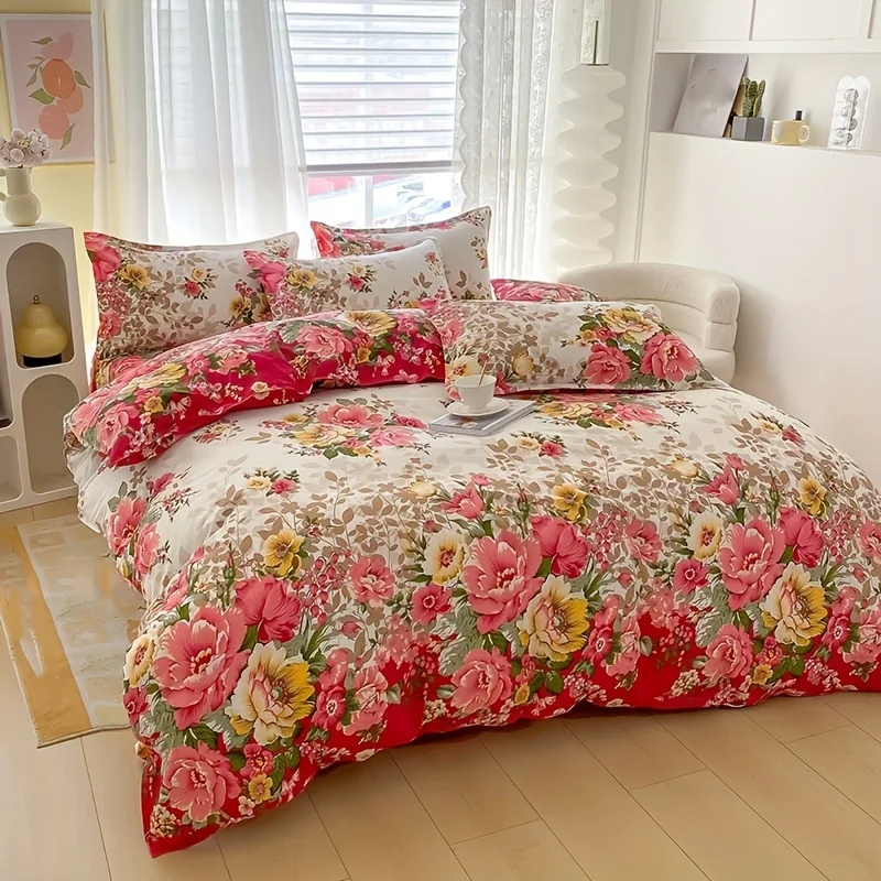 Floral Duvet Cover Set with Zi - Duvet Cover Sets With Zipper ulasan dan harga