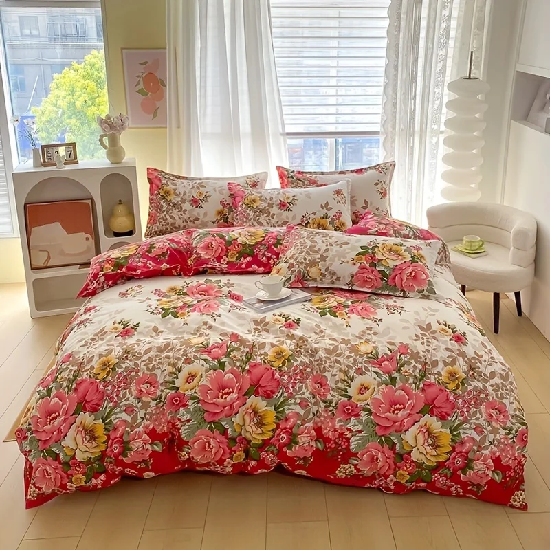 Floral Duvet Cover Set with Zi - Duvet Cover Sets With Zipper ulasan dan harga