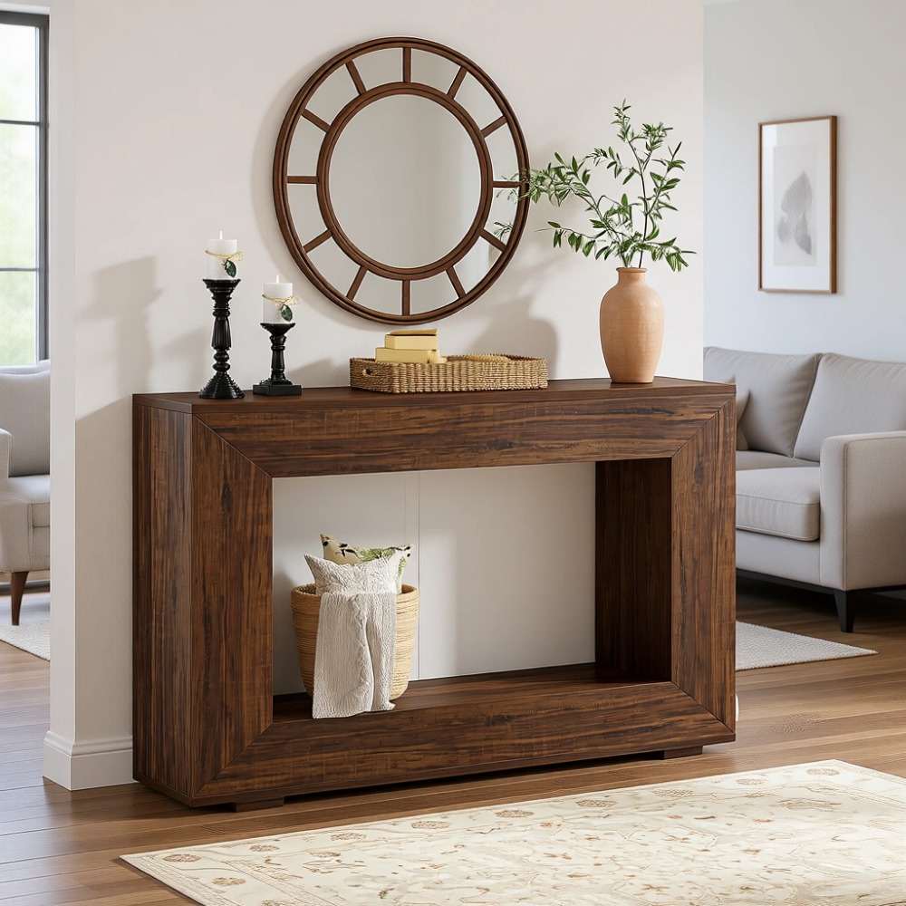 47 Inch Farmhouse Console Tabl - Storage & Organization ulasan dan harga