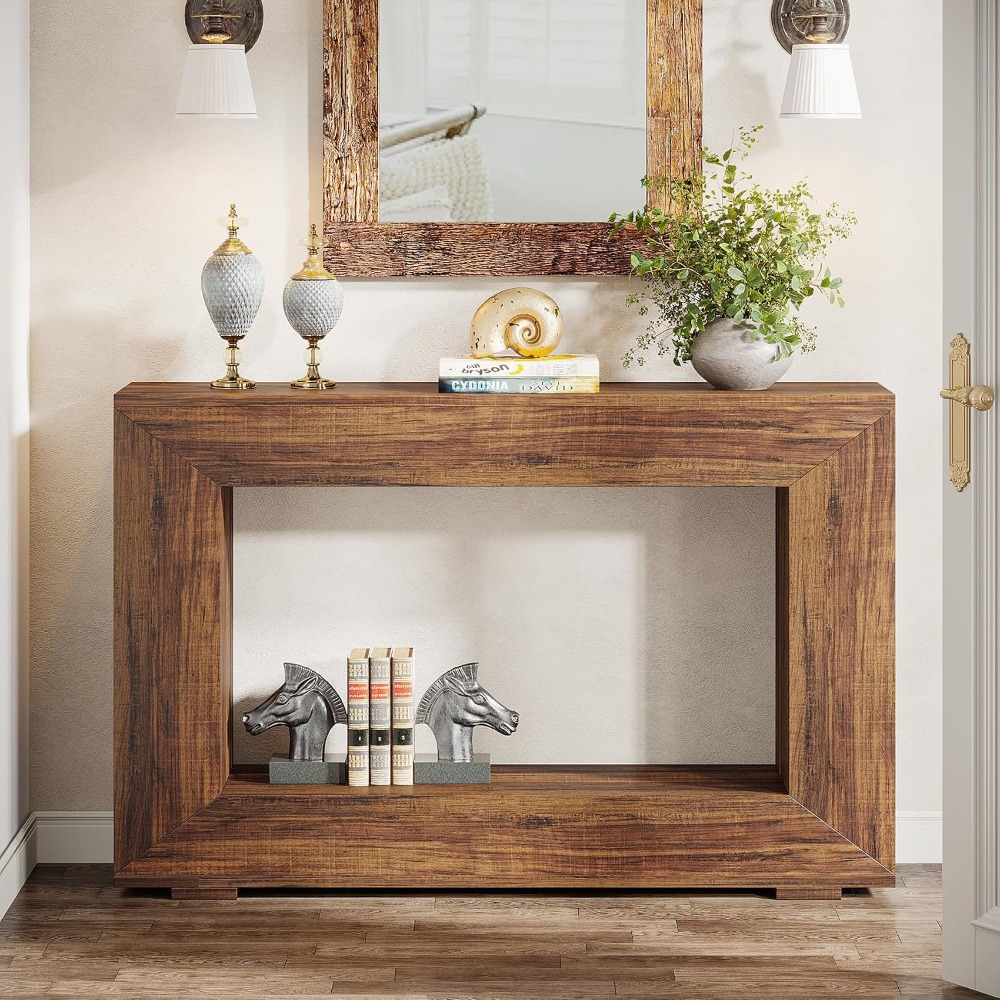 47 Inch Farmhouse Console Tabl - Storage & Organization ulasan dan harga