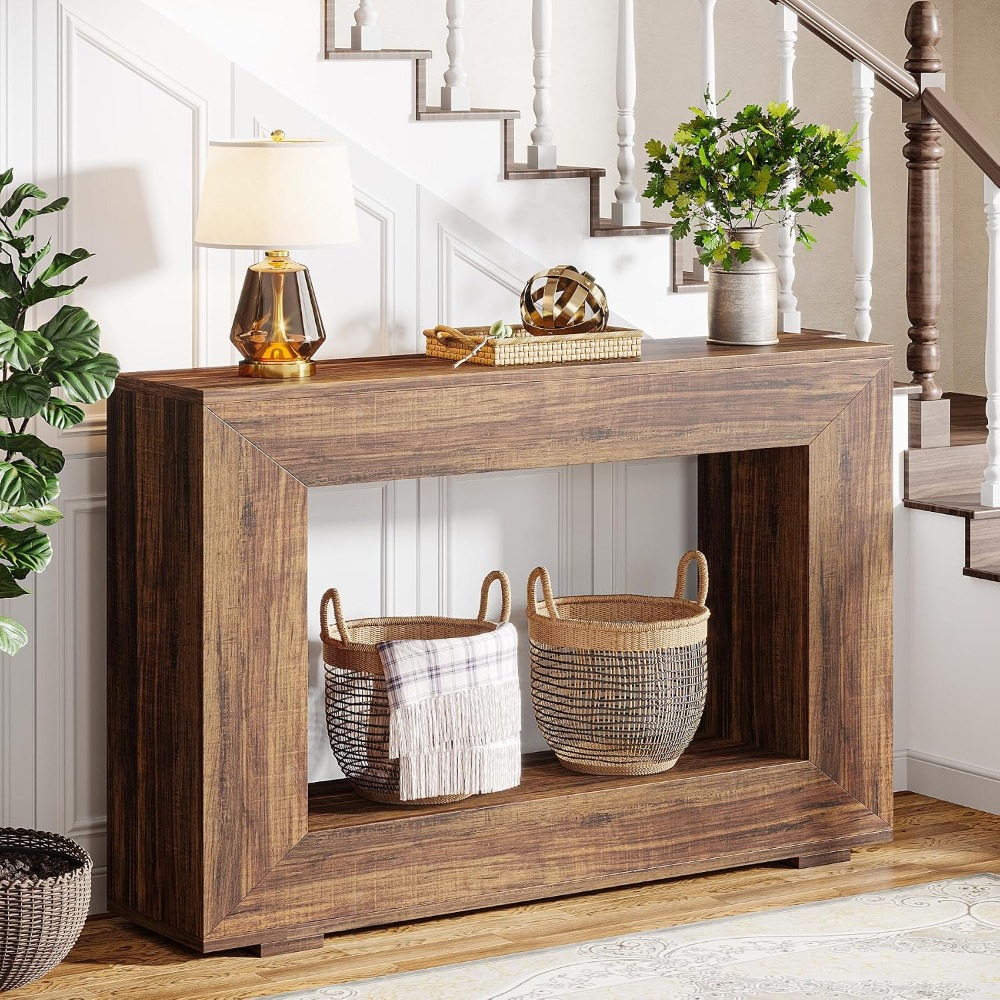 47 Inch Farmhouse Console Tabl - Storage & Organization ulasan dan harga