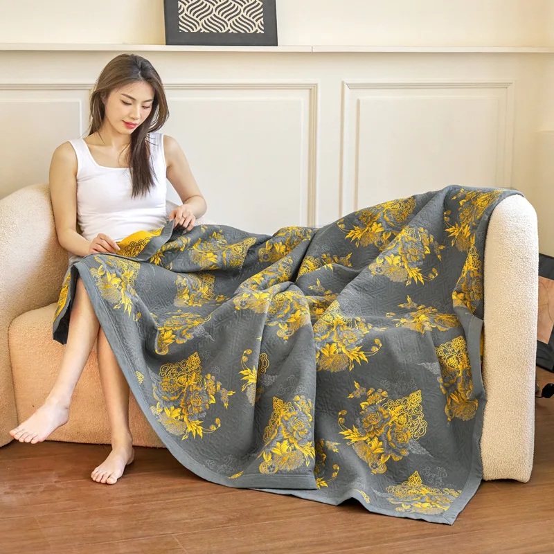 R -100% Cotton Muslin Gauze Bl - Muslin Cotton Bedspread ulasan dan harga