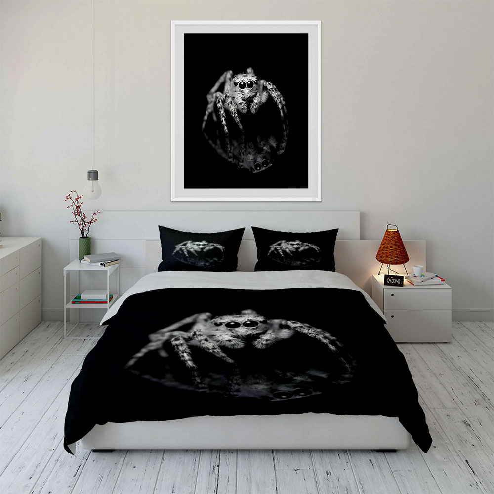 Jumping Spider Black and White - Duvet Cover Sets With Zipper ulasan dan harga